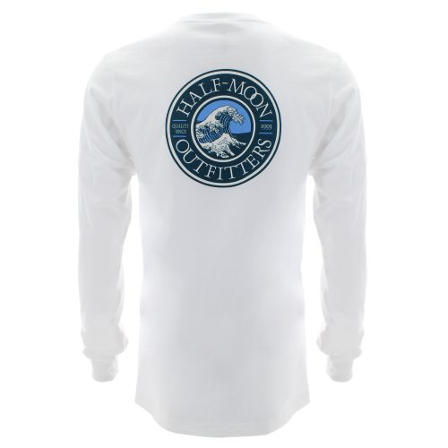 Half-Moon Outfitters Wave Logo Long Sleeve T-Shirt White