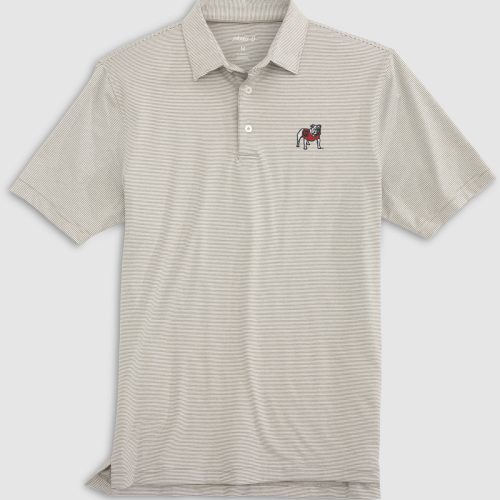 Johnnie-O Lyndon Striped Jersey Performance Polo for Men UGA Meteor