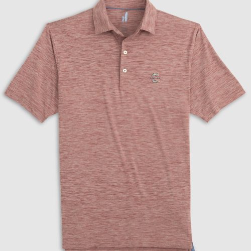 Johnnie-O Lyndon Striped Jersey Performance Polo for Men CofC Maroon