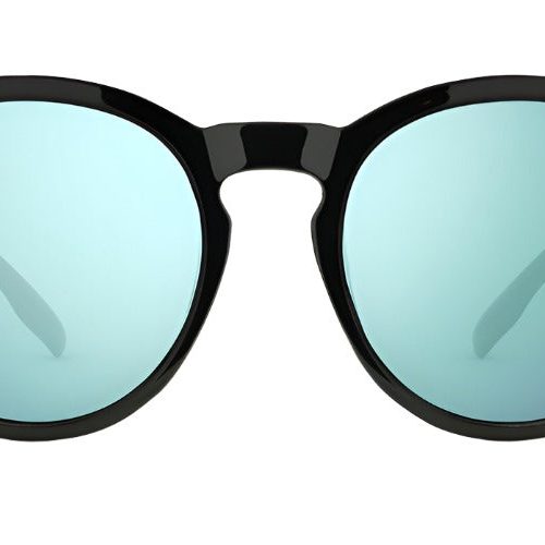 Nectar Penn Sunglasses Glossy Black Frame - Blue Mirror Lens