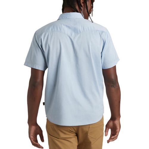 S23 SS Shirts HBarB Faded Blue Oxford Back