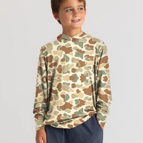 Free Fly Apparel Bamboo Shade Hoodie for Youth Vintage Camo