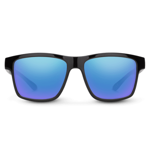 Suncloud Optics A-Team Sunglasses Black + Polarized Blue Mirror Lens