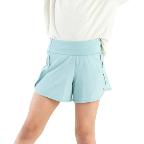 Free Fly Apparel Bamboo Lined Breeze Short for Girls Sea Glass #color_sea-glass