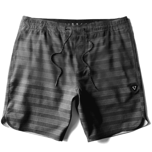 Vissla Stoke'm 16.5" Ecolastic Shorts for Men Black Stripe