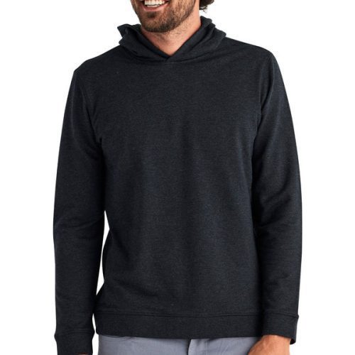 Free Fly Apparel Bamboo Heritage Fleece Hoody for Men Heather Black