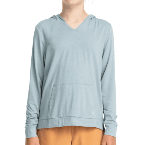 Free Fly Apparel Bamboo Shade Hoodie for Girls Ocean Mist #color_ocean-mist