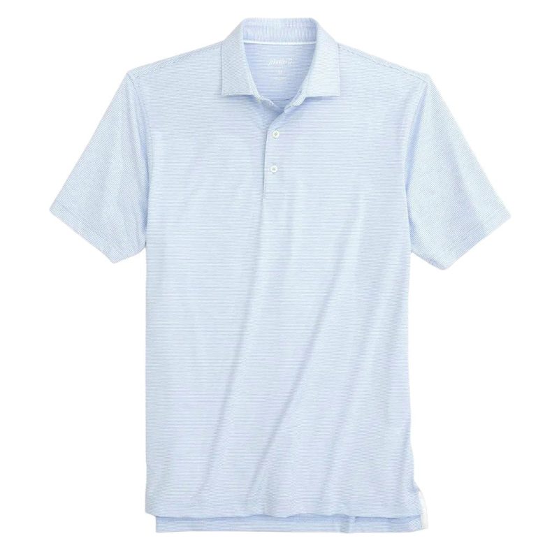 Johnnie-O Lyndon Striped Polo for Men Gulf Blue